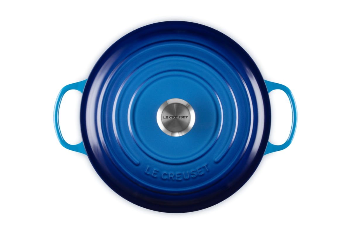 KIT LE CREUSET 2 PANELAS REDONDAS EM FERRO FUNDIDO 24 E 26CM AZURE BLUE