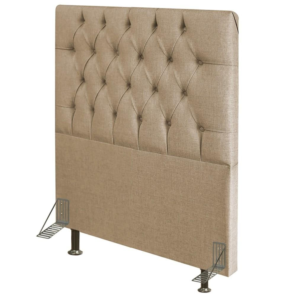 Cabeceira Cama Box Solteiro 90cm Diamante Linho J02 Bege - Mpozenato