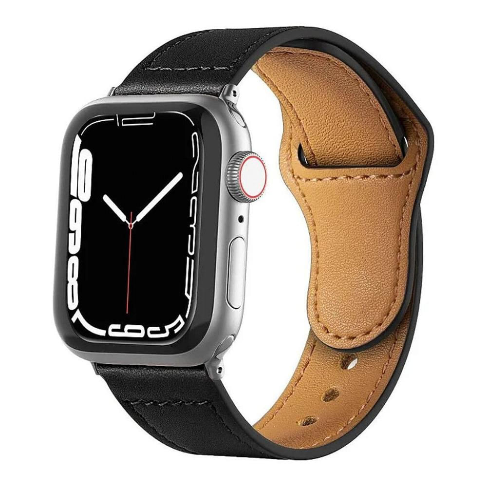 Pulseira de Couro Para Apple Watch 49MM - Preta - Gshield