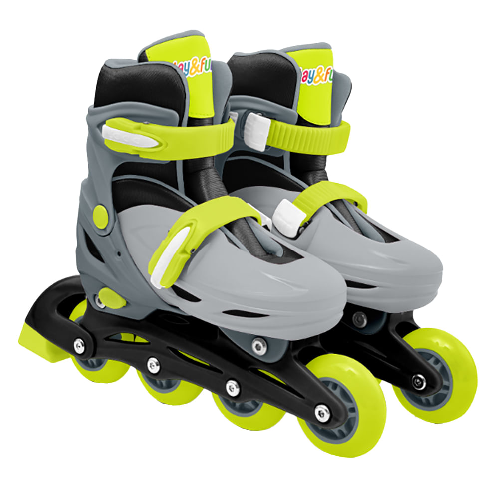 Kit Patins Roller Cinza 32-35 Play&Fun