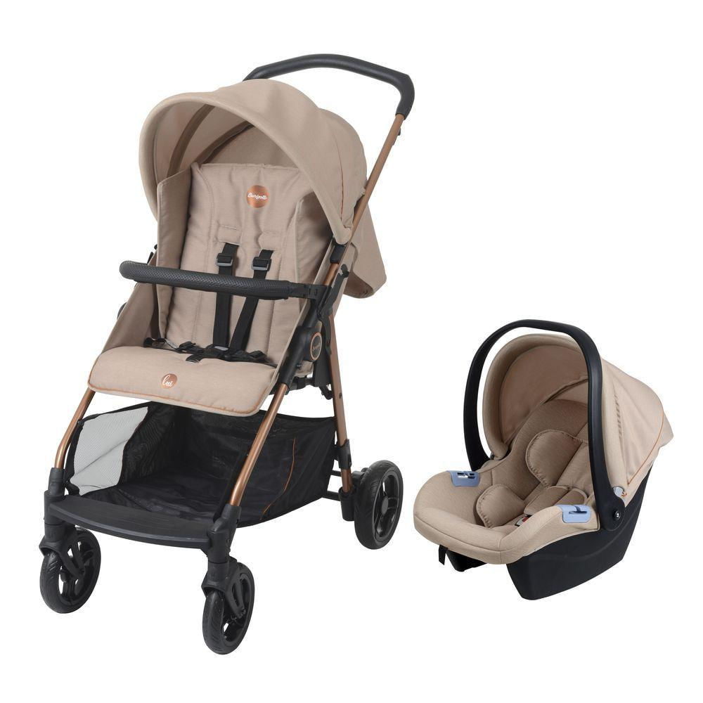 Carrinho De Bebê Com Bebê Conforto Burigotto Travel System Lui E Materna Mon Amour - Bege, U