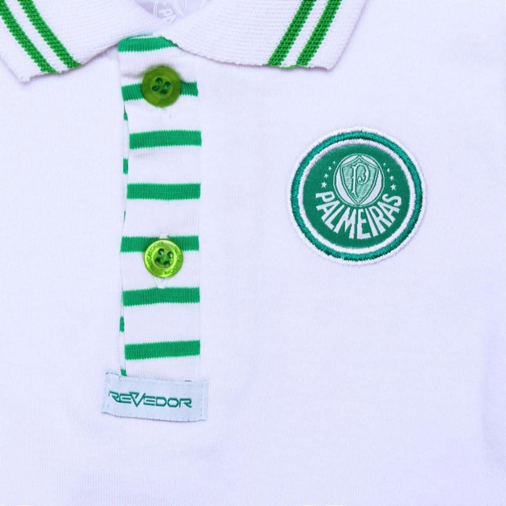 Camisa Infantil Palmeiras Polo Branca Oficial Tam 4 / Branco