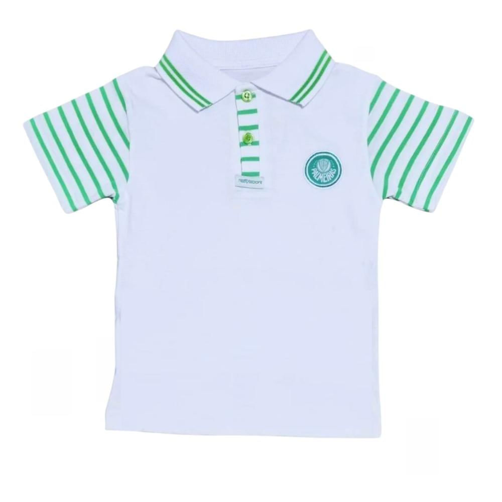 Camisa Infantil Palmeiras Polo Branca Oficial Tam 4 / Branco