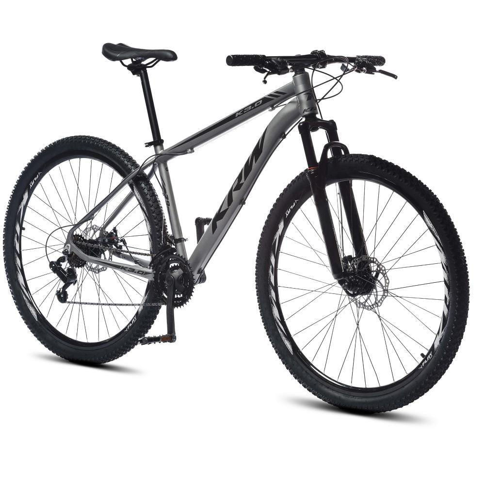 Bicicleta Aro 29 Krw Alumínio 24 Vel Freio A Disco X52 Cor:grafite/preto Fosco;tamanho Quadro:21 Grafite/preto Fosco