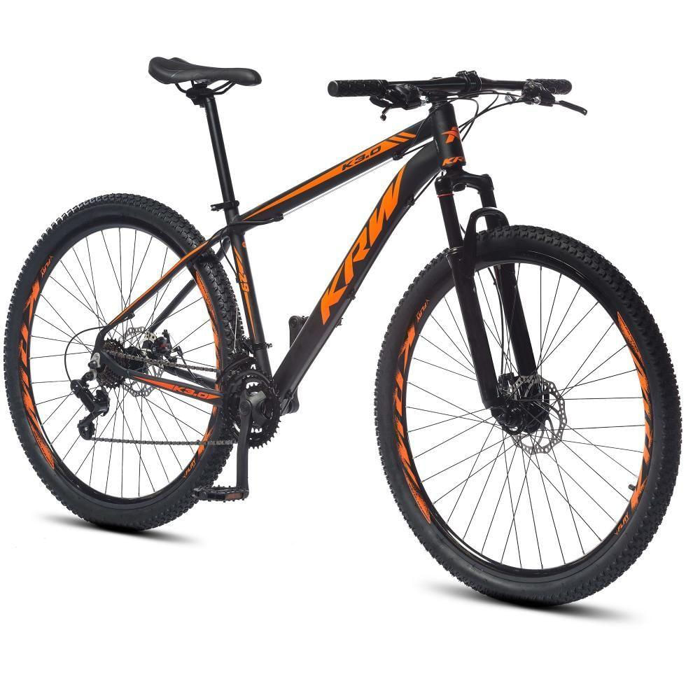 Bicicleta Aro 29 Krw Alumínio 24 Vel Freio A Disco X52 Cor:preto/laranja Fosco;tamanho Quadro:21 Preto/laranja Fosco