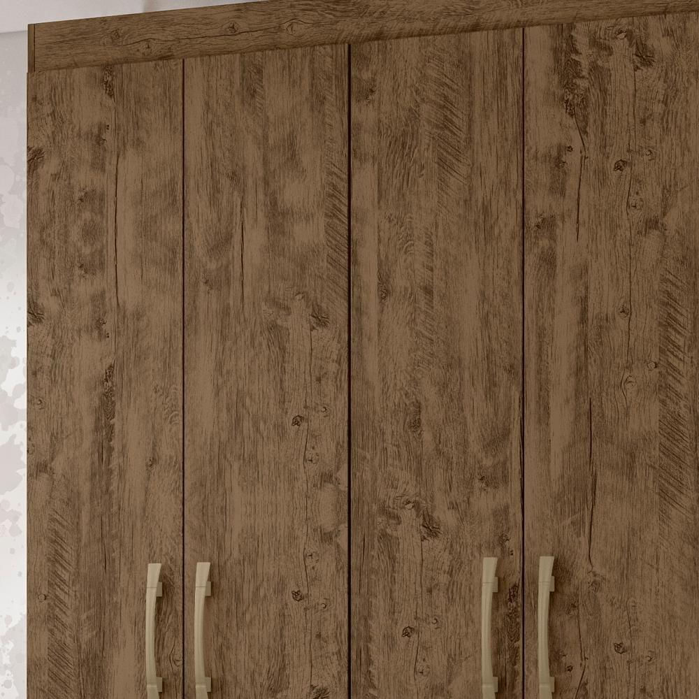 Guarda Roupa Solteiro 4 Portas 9523 Castanho Wood