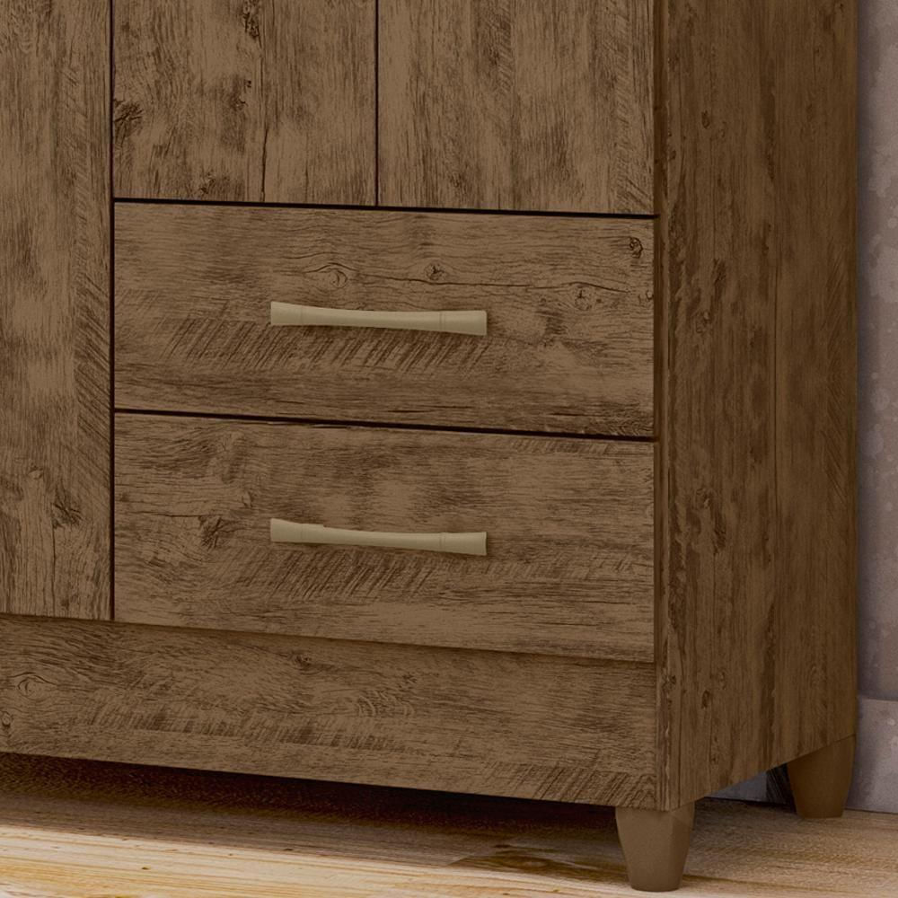 Guarda Roupa Solteiro 4 Portas 9523 Castanho Wood