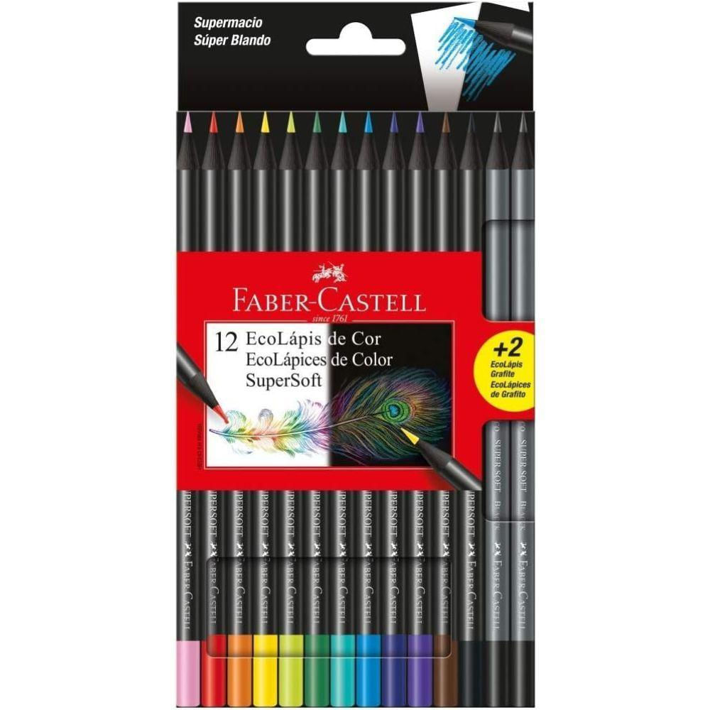 Lápis De Cor Supersoft Com 12 Cores Faber-castell