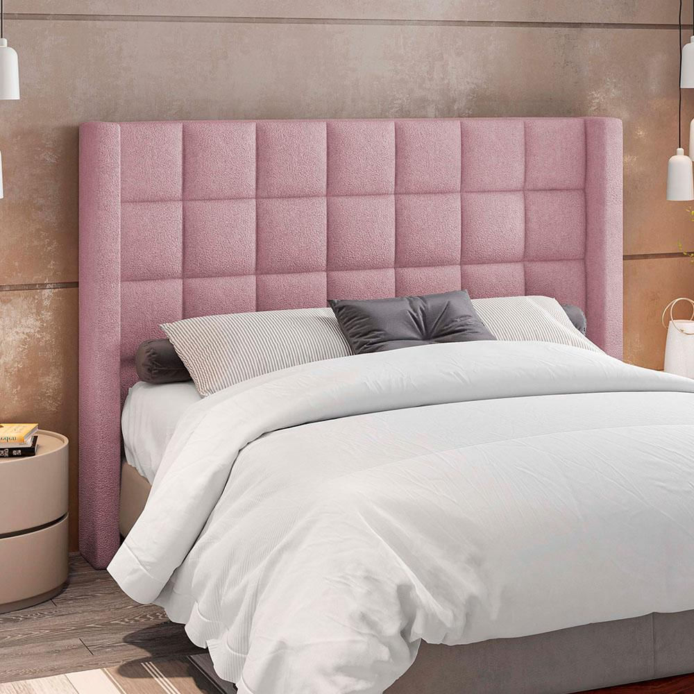 Cabeceira Cama Box Casal 140 cm P05 Paris Bouclê Rosê - Lyam Decor