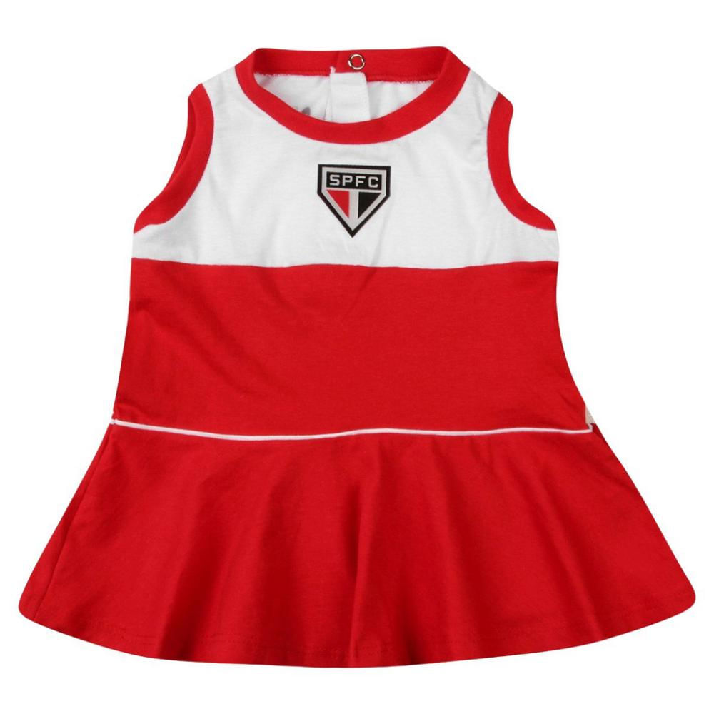 Vestido São Paulo Bebê Infantil Regata Revedor P / Branco