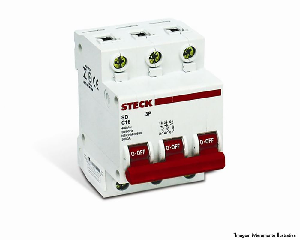 Disjuntor Steck Tripol Serie Sd63 C 32a Curva C 3ka