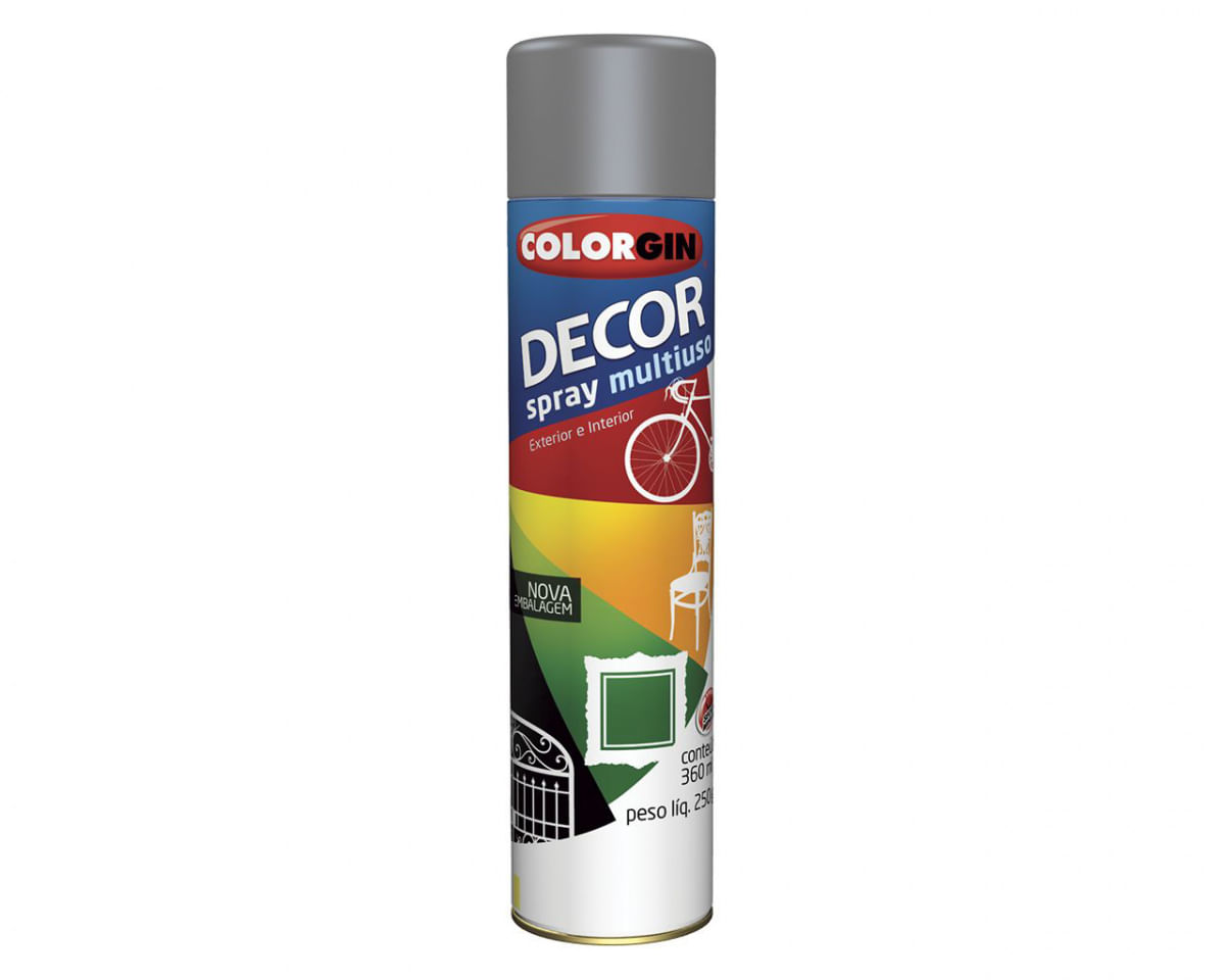 Tinta Spray Colorgin Decor Aluminio 500 (Nr23-Onu 1950) c/6pcs