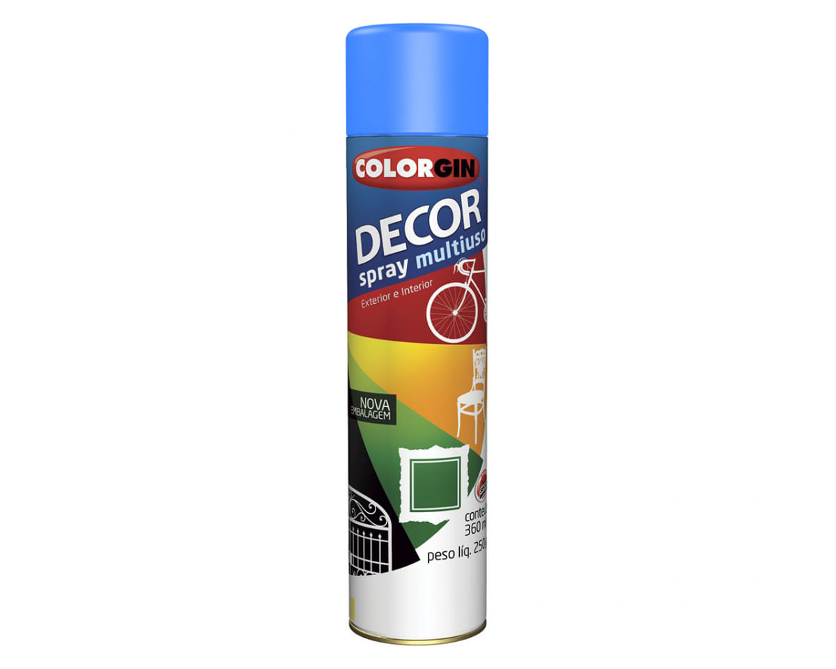 Tinta Spray Colorgin Decor Azul Med (Nr23-Onu 1950) c/6pcs