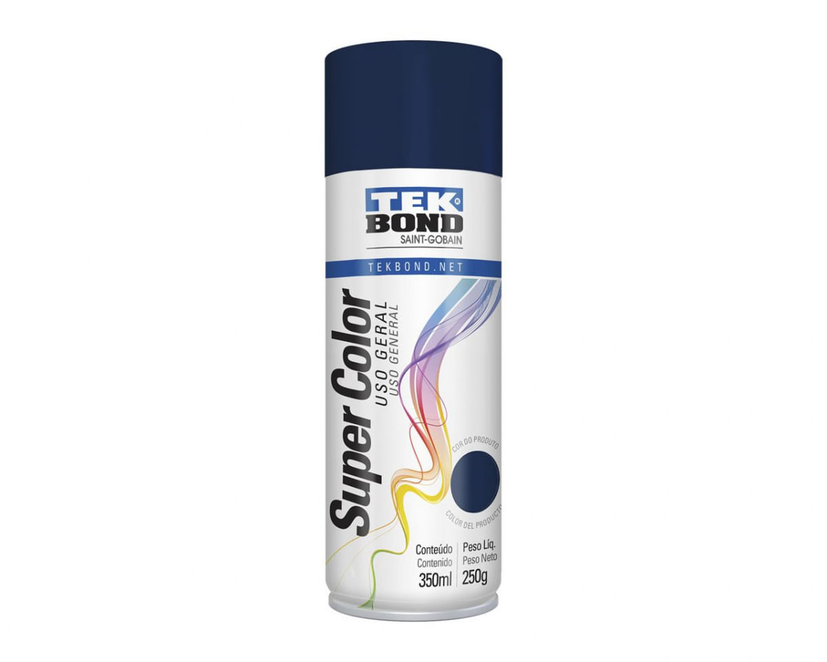 Tinta Spray Tekbond Uso Geral Azul Escuro 350Ml/250G c/6 pcs