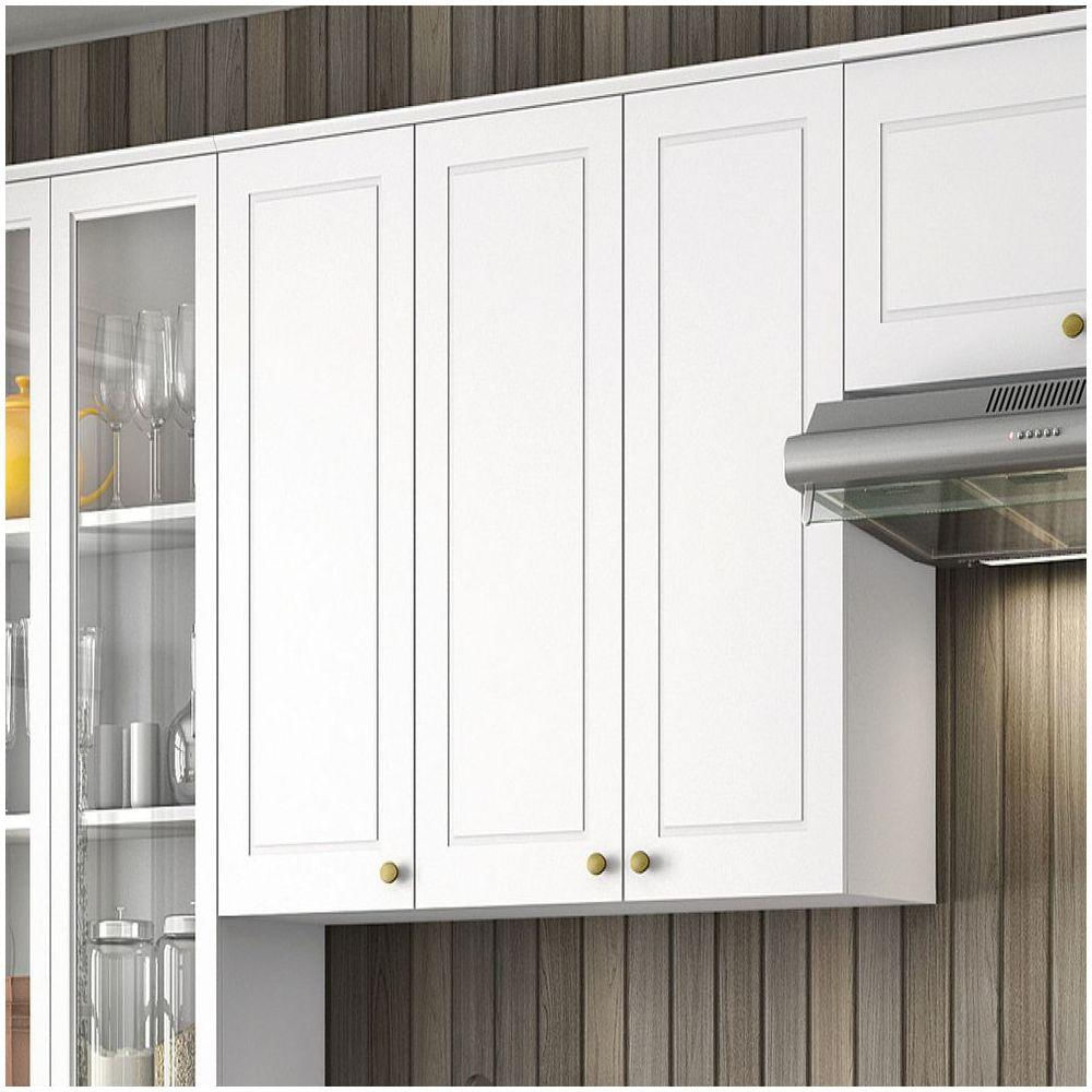 Armário De Cozinha 03 Portas 120 Cm Nova York Henn Branco