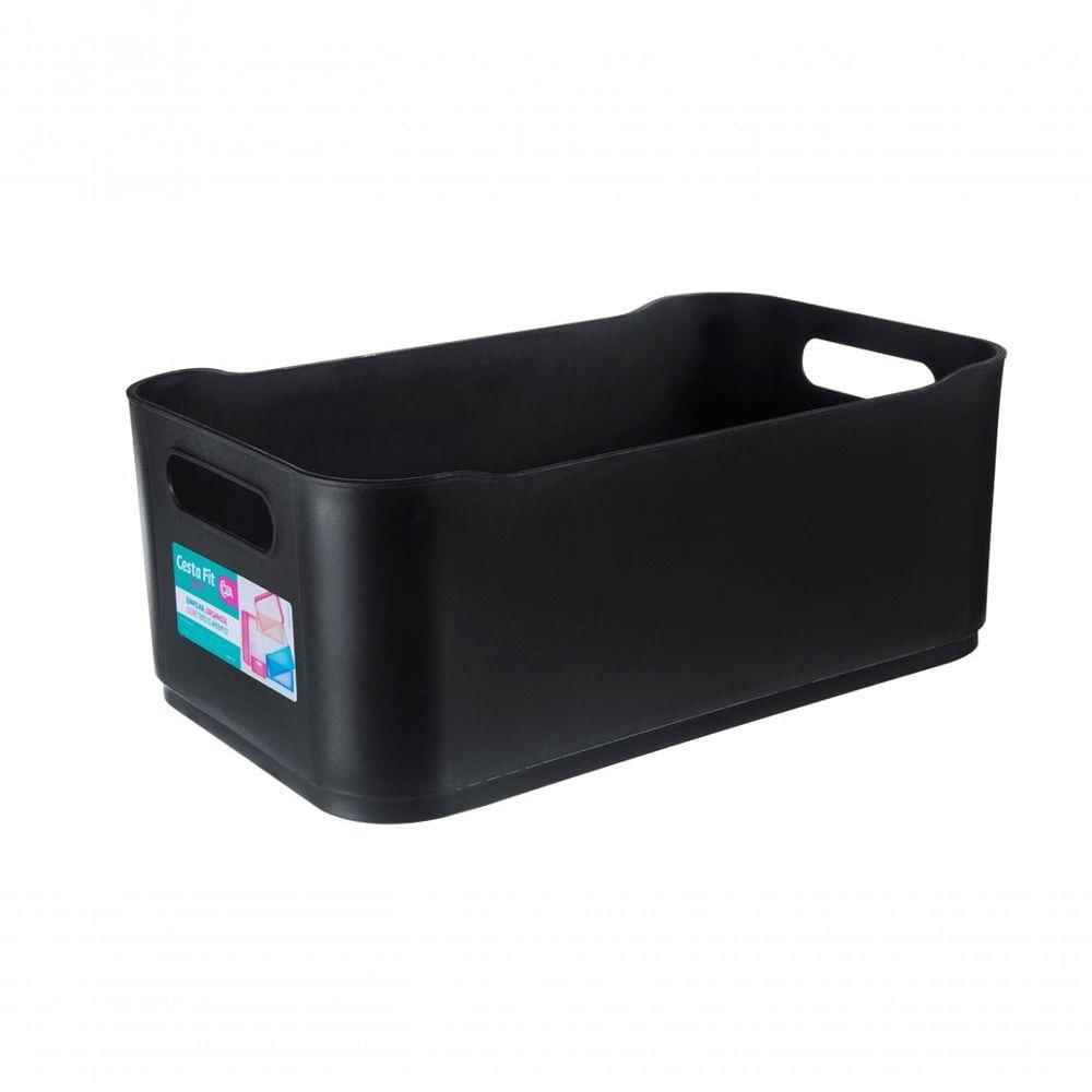 Cesta Fit Grande 30,5 X 18,5 X 12 Cm Preto Coza