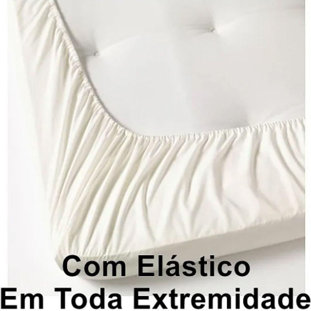 Jogo Cama Lençol Unique Solteiro 400 Fios Ponto Palito 3 Peças - Branco