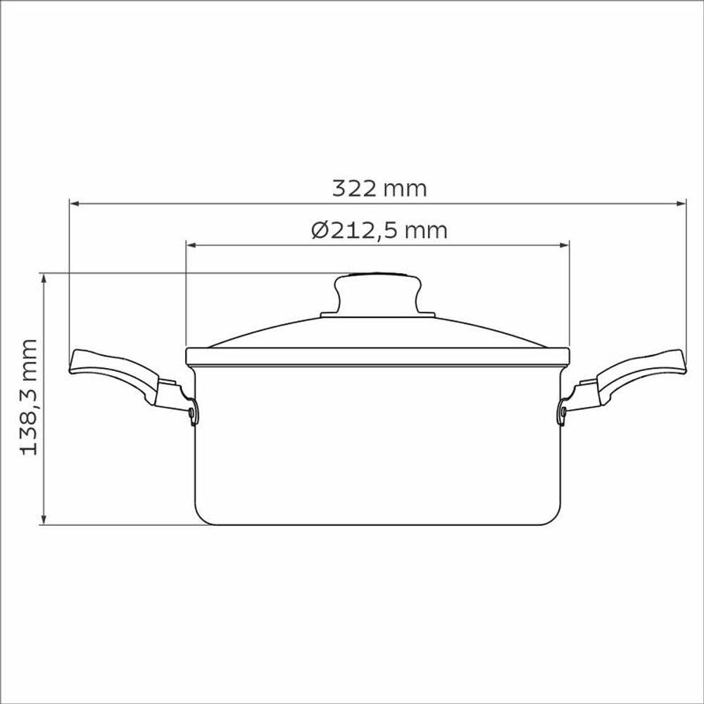 Panela Caçarola 20 Cm Tramontina Antiaderente Turim Vermelha