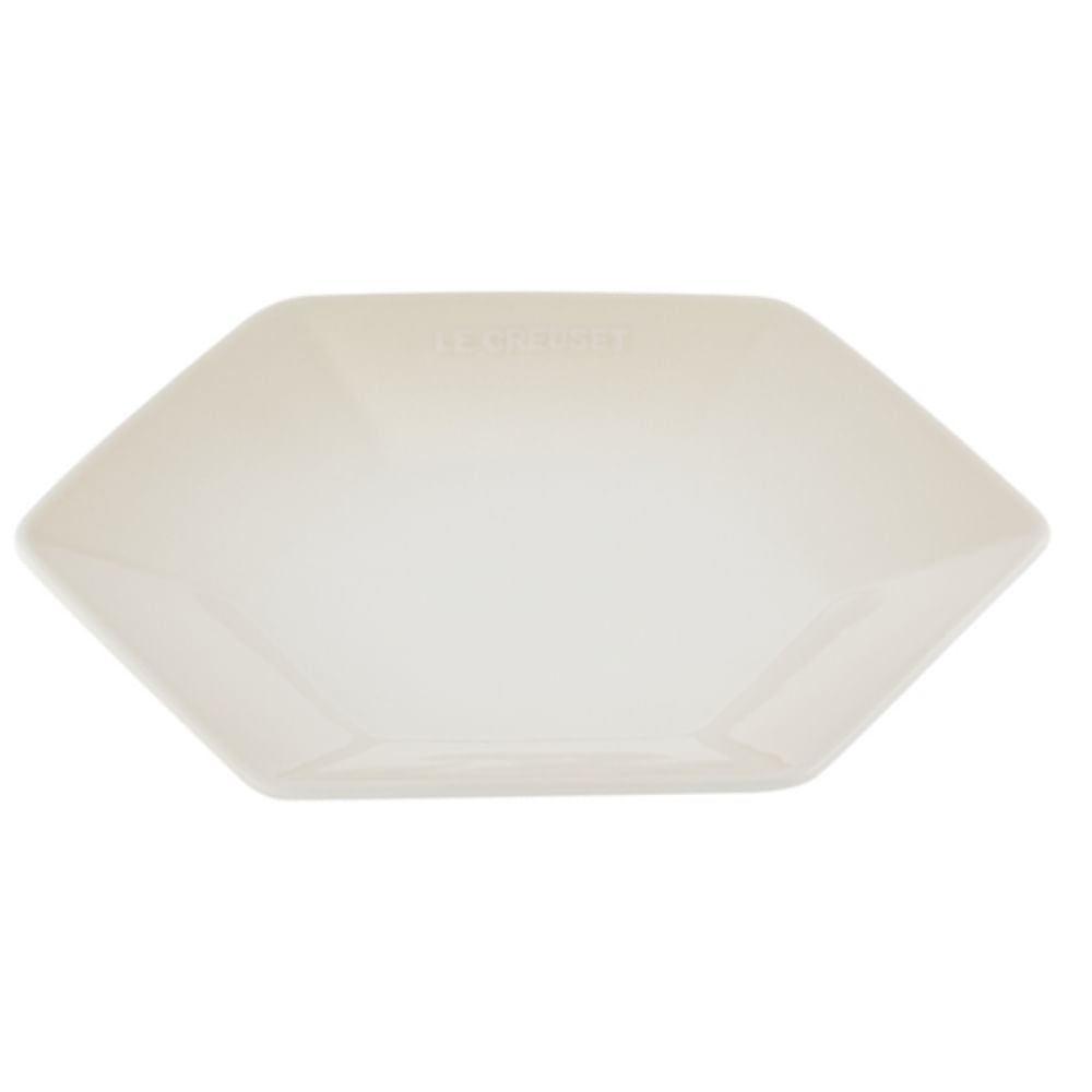 PRATO LE CREUSET HEXAGON RASO EM CERÂMICA 21CM MERINGUE 60229217160014