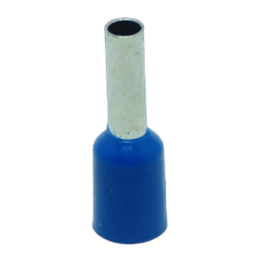 Terminal Compressão Tipo Tubular 2.5 Mm Simples C/ Capa Plastica Cinza/Azul