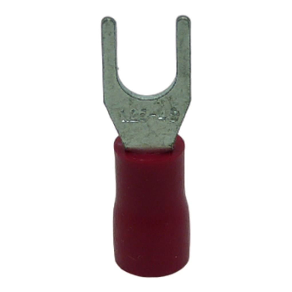 Terminal Compressão Tipo Garfo 0.5 Mm A 1.5 Mm Simples C/ Capa Plastica Vermelho