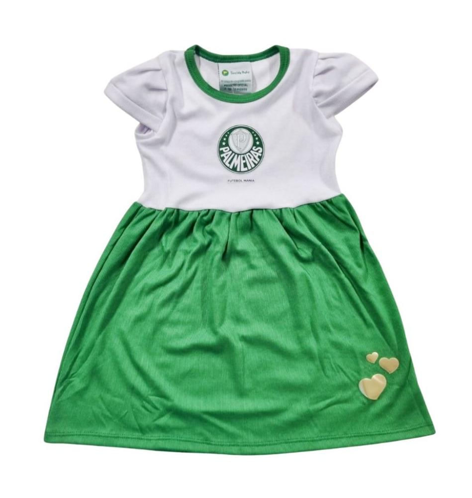 Vestido Infantil Palmeiras Canelado Torcida Baby