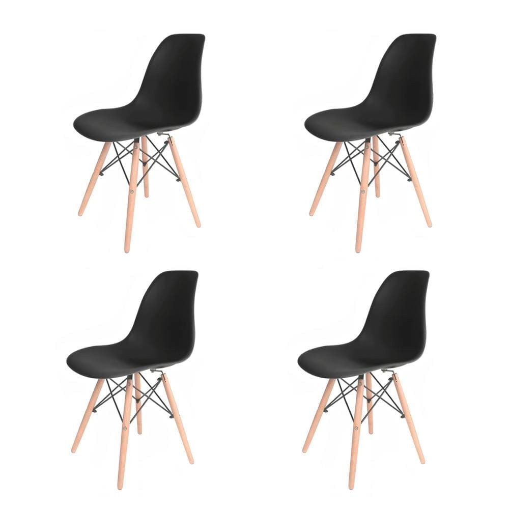 Conjunto com 4 Cadeiras de Jantar SeatCo Eames em Polipropileno com Pés Palito