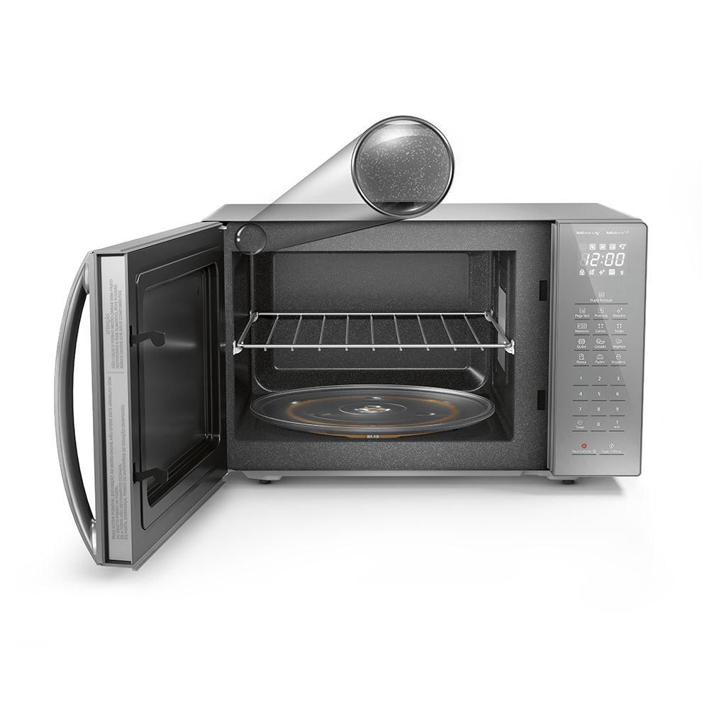 Micro-ondas Panasonic Tecnologia Antibactéria AG 34L Inox - ST67LSRU 110V