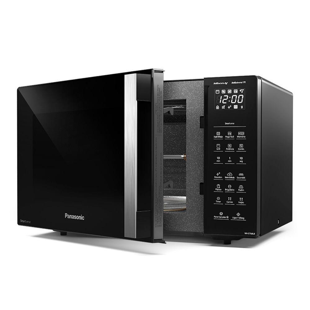 Micro-ondas Panasonic com Smartsense e Dupla Refeição 30L Preto - NN-GT68LBRU 220V