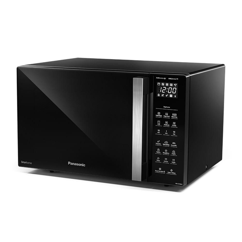 Micro-ondas Panasonic com Smartsense e Dupla Refeição 30L Preto - NN-GT68LBRU 220V