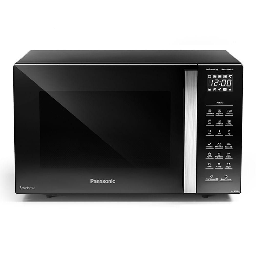 Micro-ondas Panasonic com Smartsense e Dupla Refeição 30L Preto - NN-GT68LBRU 220V