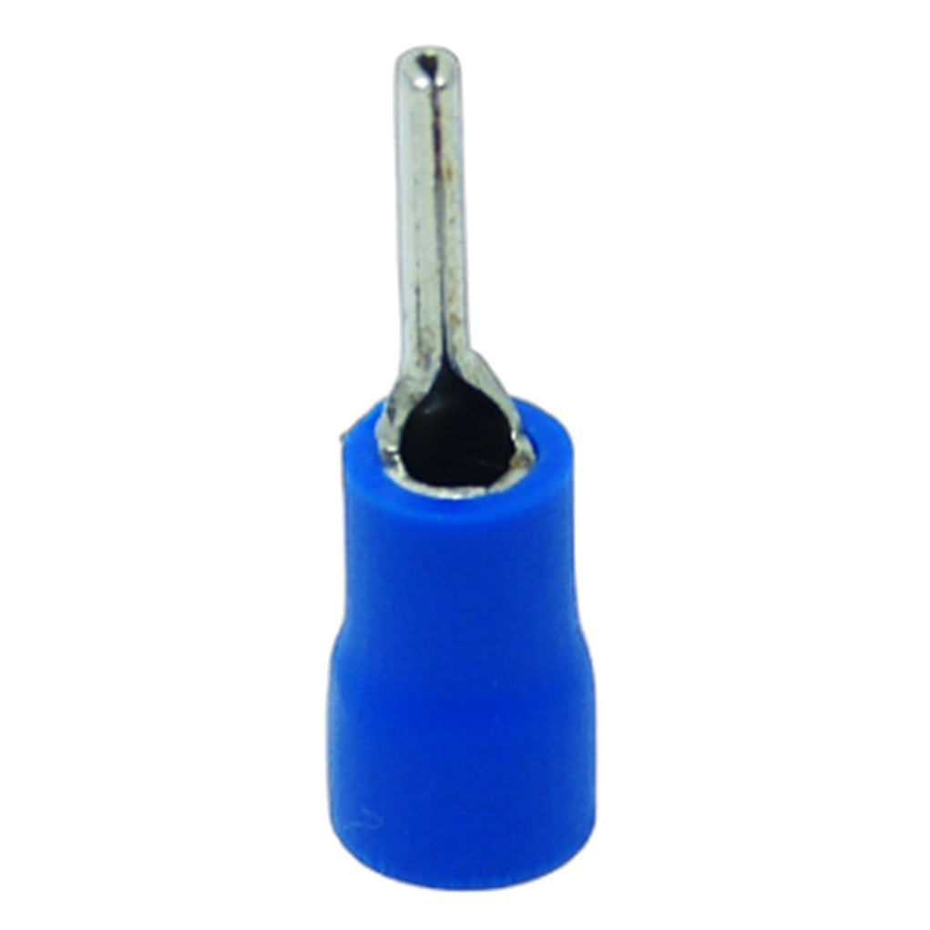 Terminal Compressão Reto 1.5 Mm A 2.5 Mm Macho Simples C/ Capa Plastica Azul