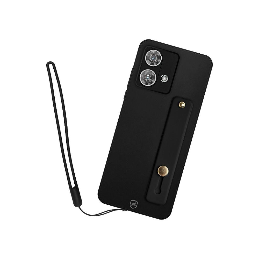 Kit Capa Silicon Veloz para Samsung Galaxy A54 + Ring Socket + Cordão - Preto - Gshield