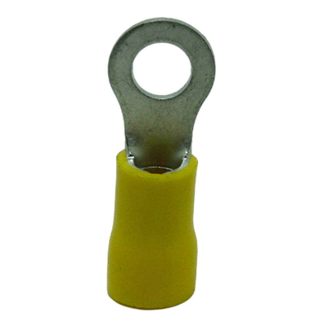 Terminal Compressão Tipo Anel 4 Mm A 6 Mm Simples C/ Capa Plastica Amarelo