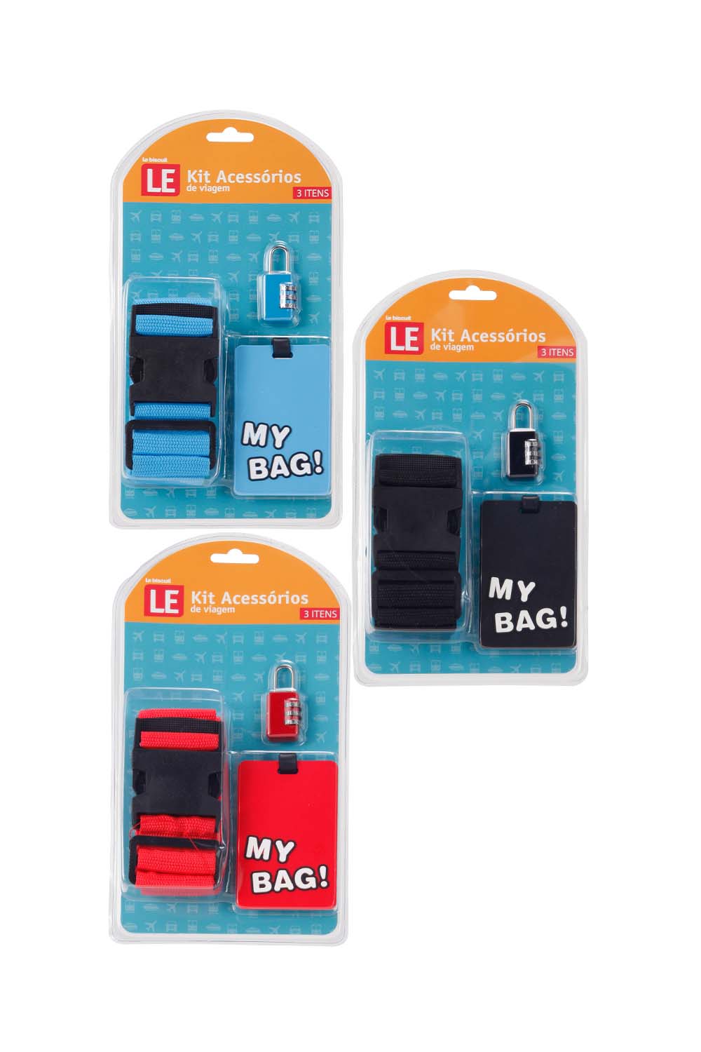 Kit de Acessórios de Viagem Le com 3 Peças