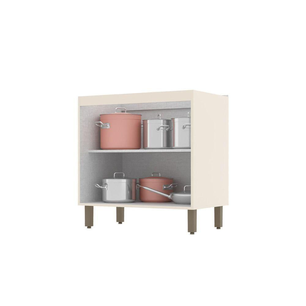 Balcão De Cozinha 80 Cm 2 Portas Connect Henn Off White