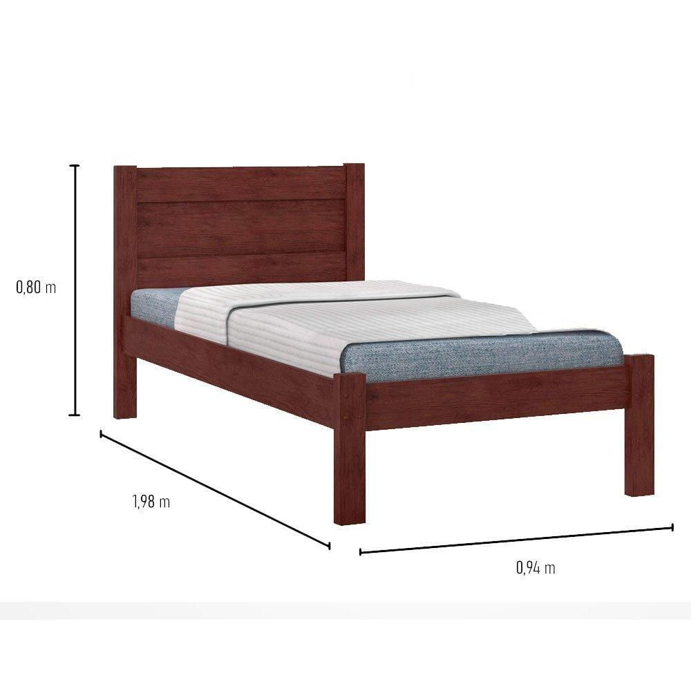 Cama De Solteiro Madeira Mdf Prisma J&A Capuccino Capuccino