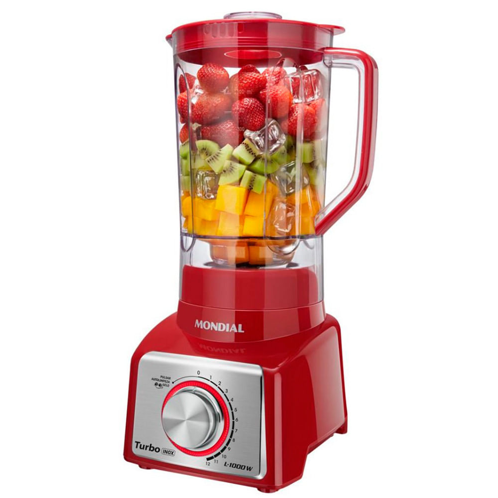 Liquidificador Turbo Mondial  Inox Red L-1000 RI
