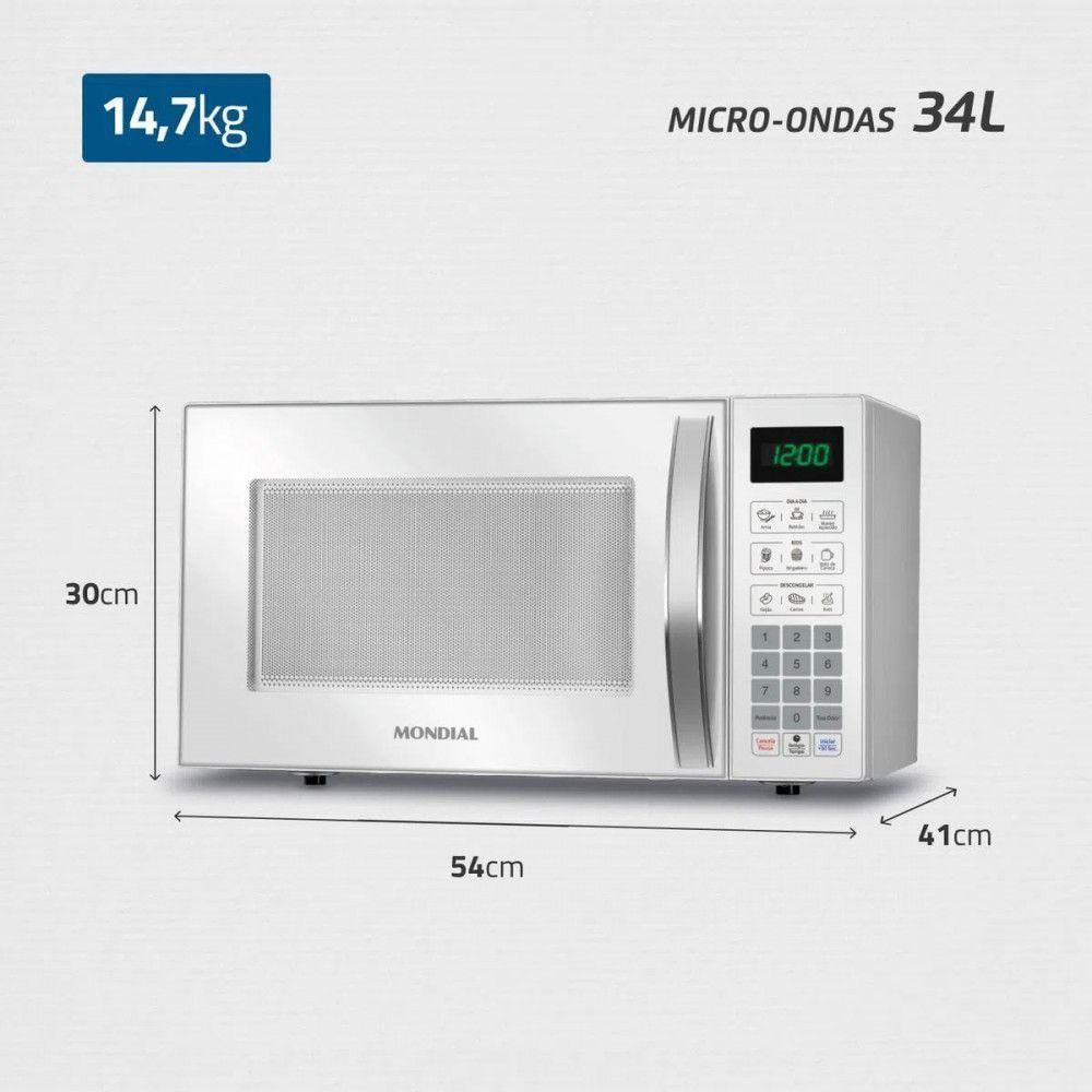 Micro-ondas Mondial 34 Litros 1400W Branco 127V