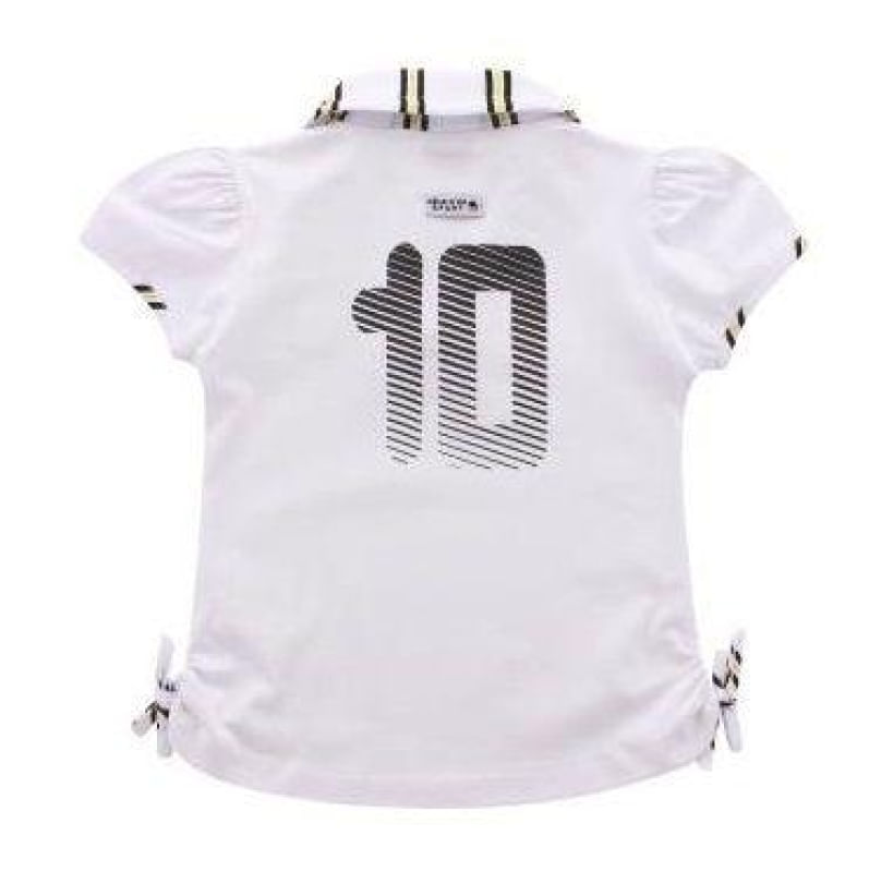 Camisa Polo Infantil Santos Feminina Oficial Tam 3 / Branco