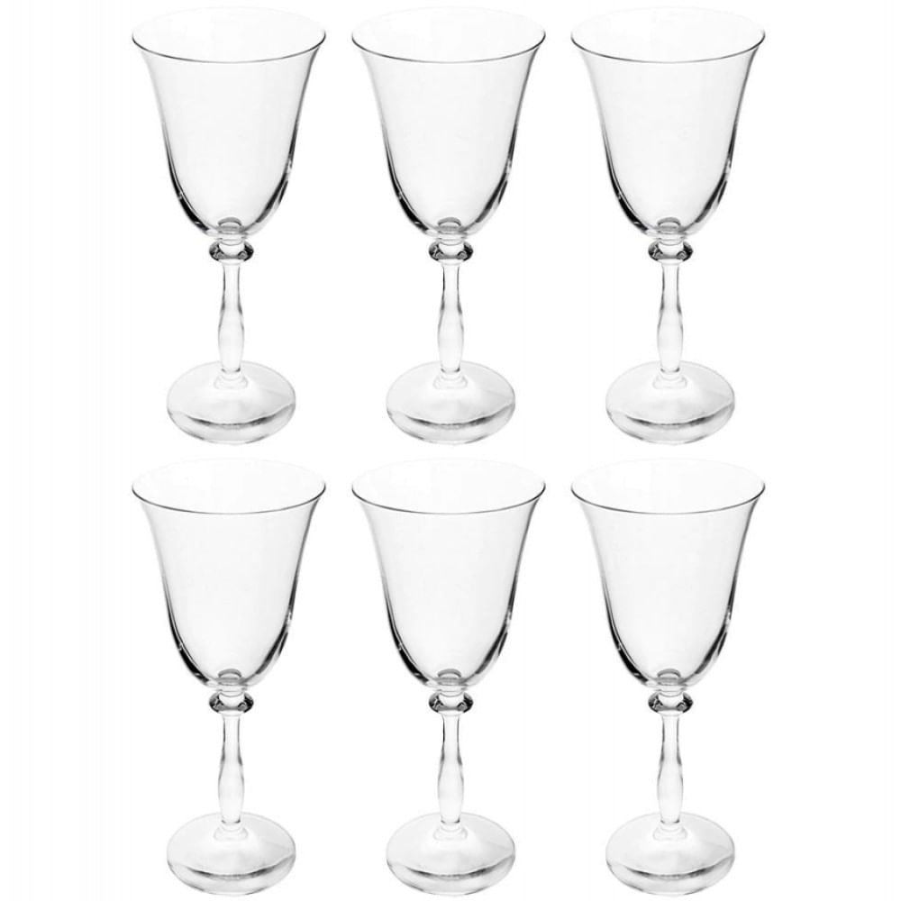 Conjunto de Taças para Vinho Tinto Bohemia Angela 250 ml em Cristal - 6 Peças