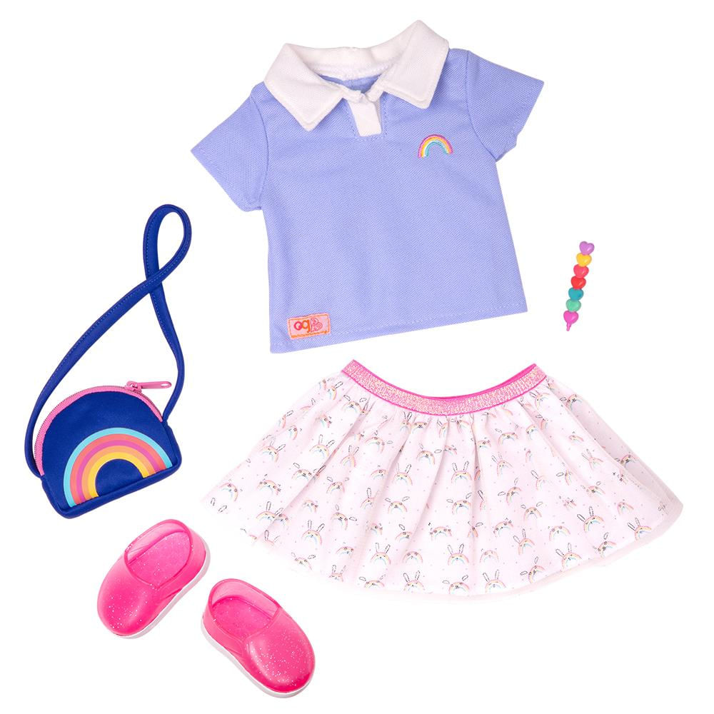 Roupa Escolar Com Estampa De Arco-Íris Para A Boneca Our Generation - Our Generation