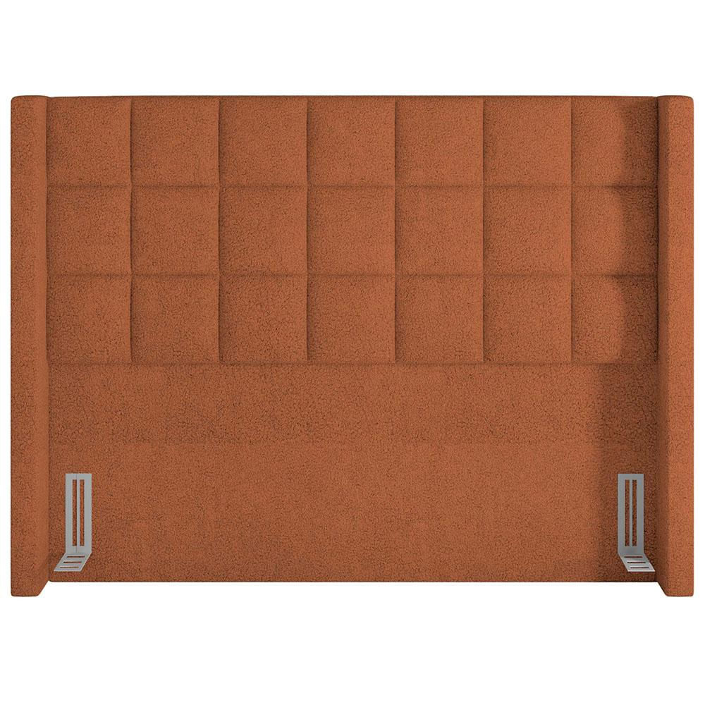 Kit Cabeceira Cama Box Paris 140 cm com Puff Recamier Itália P05 Bouclê Terracota - Lyam Decor