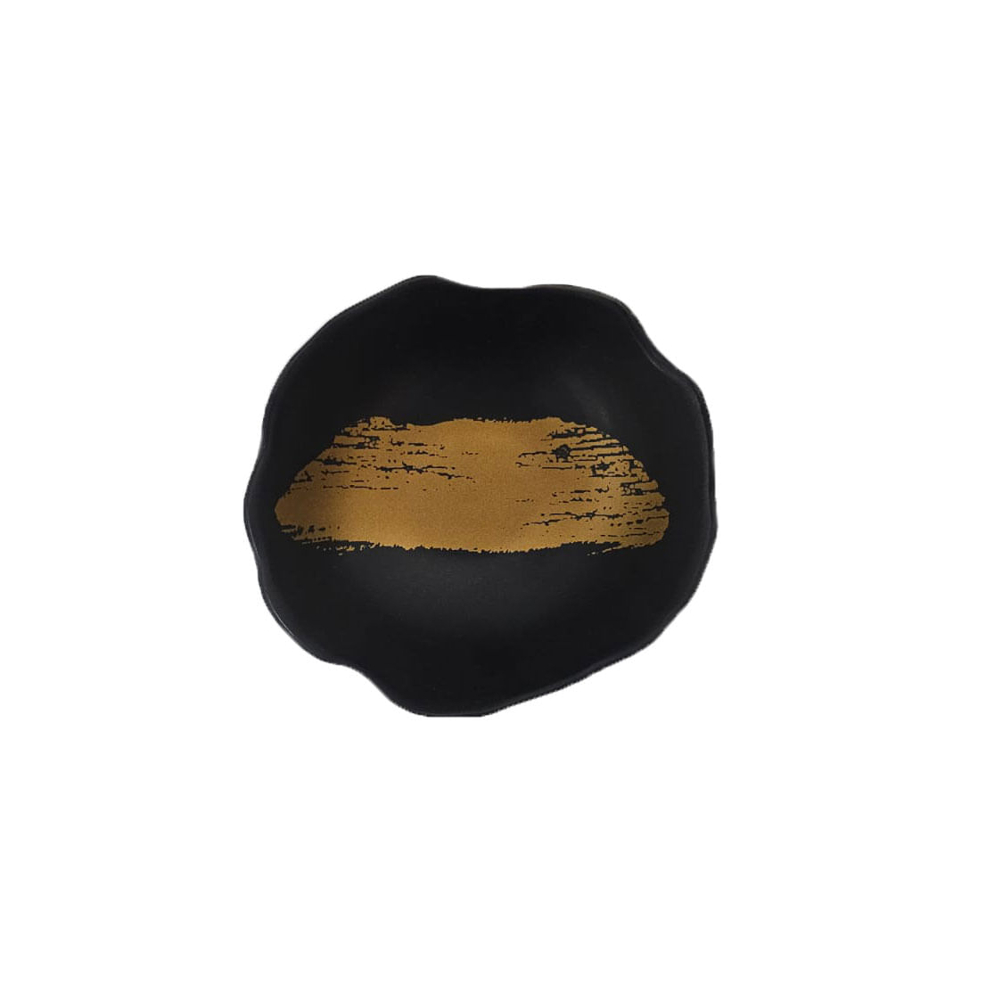 Tigela Bowl Fruteira Preto Dourado Ceramica Fosco Stone 2un