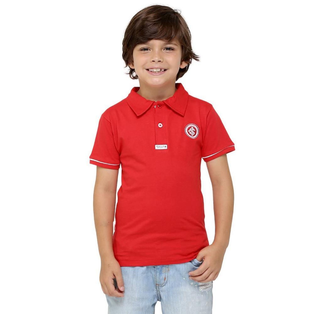 Camisa Polo Infantil Internacional Vermelha Oficial