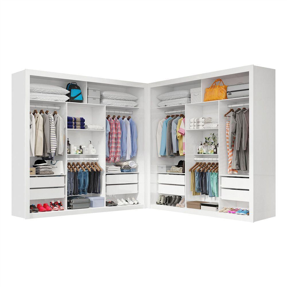 Closet Casal Premium Clarice Plus 06 Portas 8 Gavetas Branco