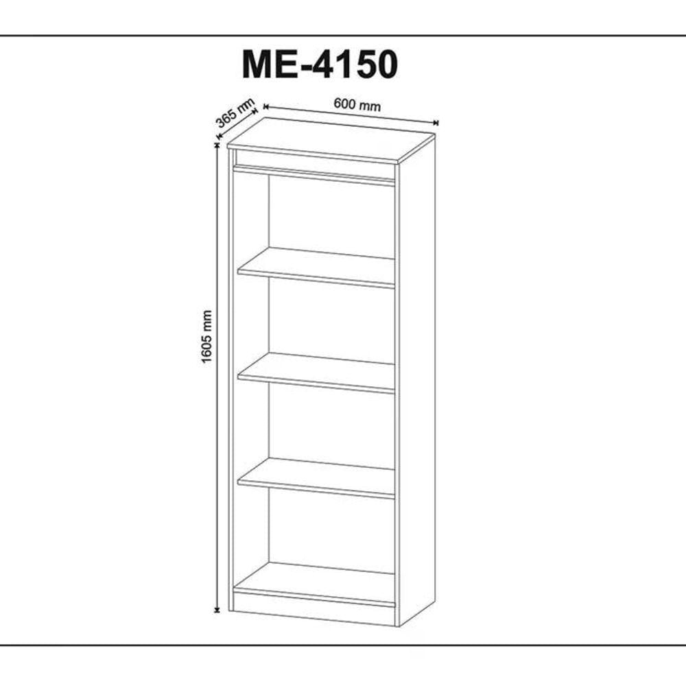 Armario Estante Livreiro Para Escritório Me4150 Nogal Nogal