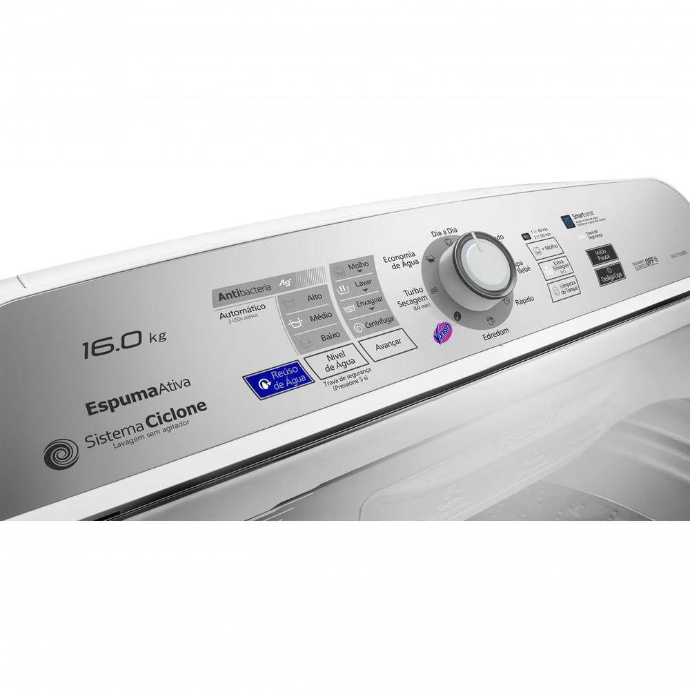 Máquina de Lavar Panasonic Função Antibactéria Ag 16kg Branco - NA-F160B6W 220V