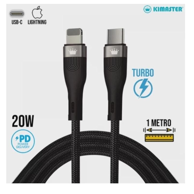 Cabo de Dados Type C x Lightning PD 20W - Cabo Trançado Reforçado Turbo