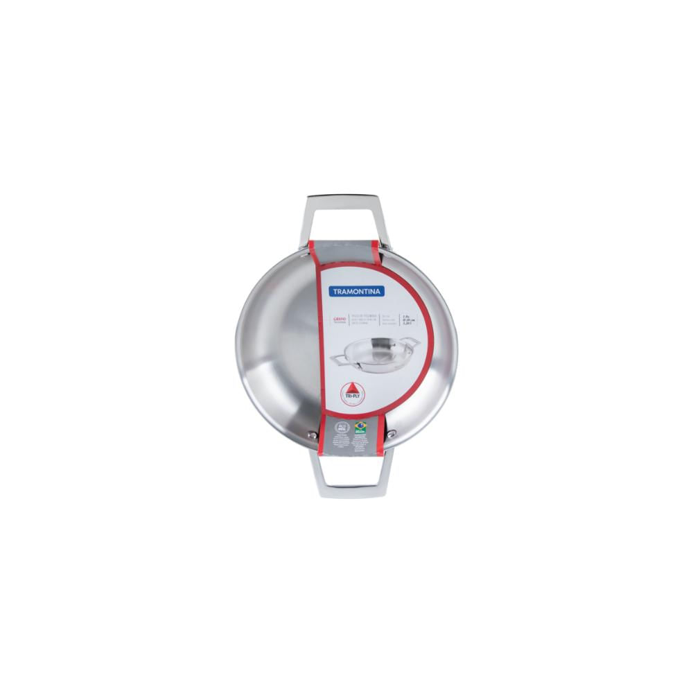 Frigideira Pergaminho Tramontina Grano em Aço Inox com Corpo Triplo 20 cm 1,2 L
